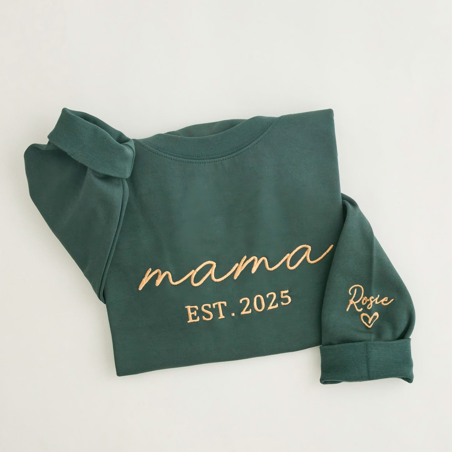 Personalized Adult Crochet Sweatshirt - Custom Embroidered "Mama Est. 2025"