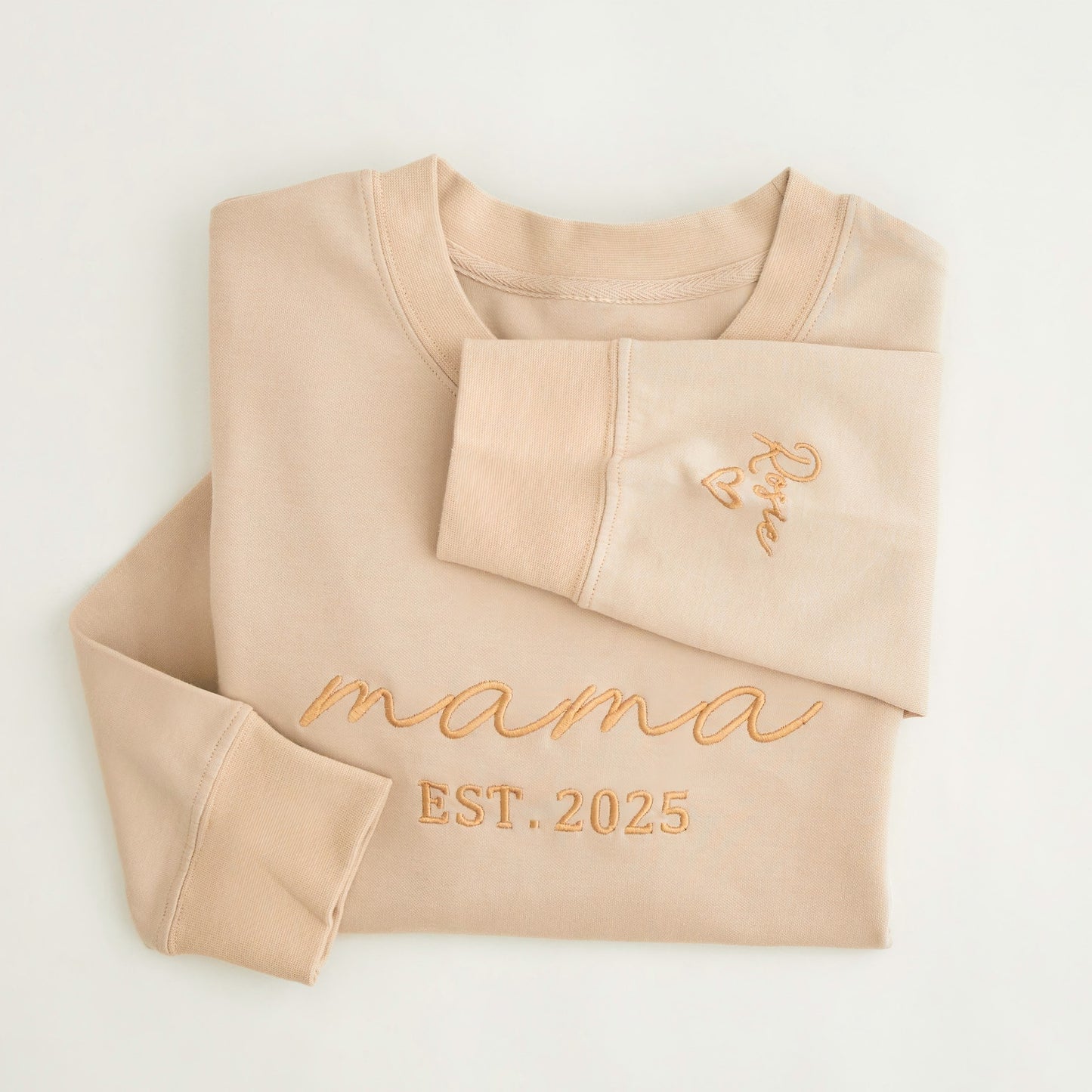 Personalized Adult Crochet Sweatshirt - Custom Embroidered "Mama Est. 2025"
